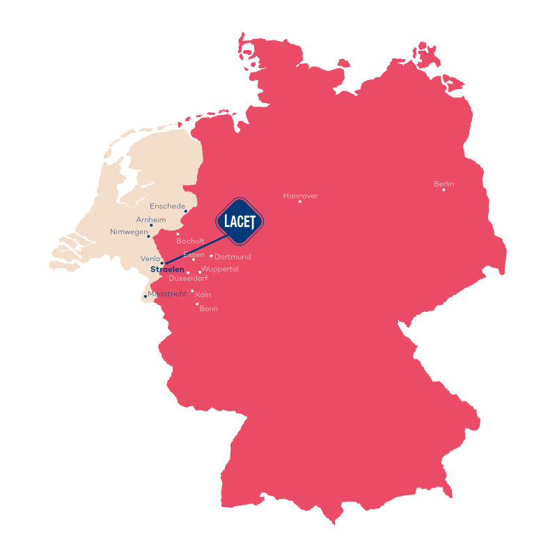 Lacet Niederrhein Standort auf Deutschland Karte