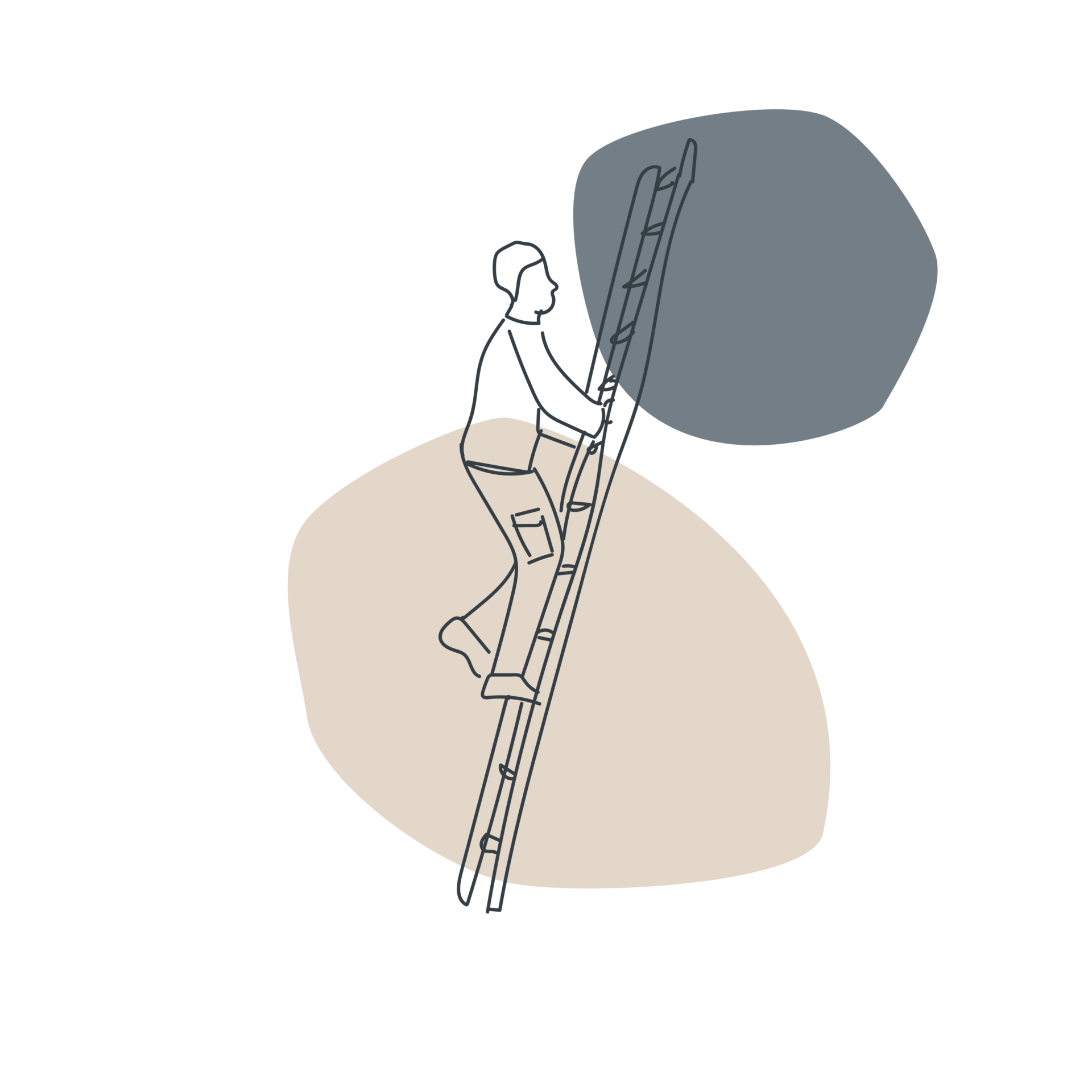 Lacet_Illustrationen-60 LACET Illustration Mann auf Leiter